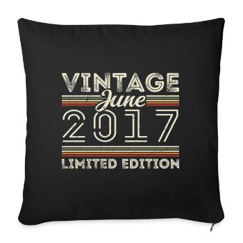 June 2017 June Birthday Gift June 2017 - Sofa pillowcase 17,3'' x 17,3'' (45 x 45 cm) - black - Front