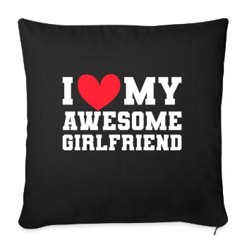 Paare Liebe Herz Freund Geschenkidee Beziehung - Sofakissenbezug 45 x 45 cm - Schwarz - Vorne