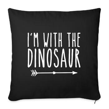 I'm With The Dinosaur Adult Kids Men Women Costume - Housse de coussin décorative 45 x 45 cm - noir - Devant