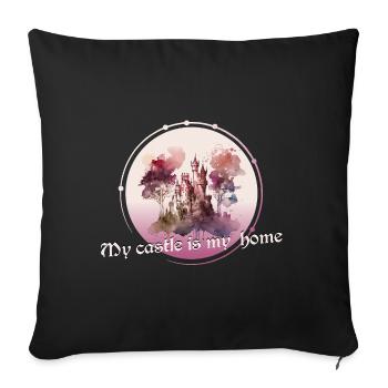 My castle is my home - Sofa pillowcase 17,3'' x 17,3'' (45 x 45 cm) - black - Front