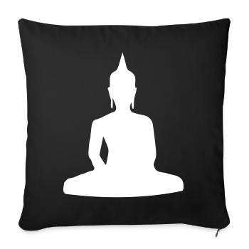 Bouddha - Housse de coussin décorative 45 x 45 cm - noir - Devant
