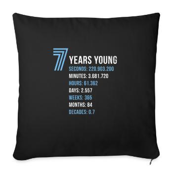 7th Birthday Boy Birthday Gift Seven - Sofa pillowcase 17,3'' x 17,3'' (45 x 45 cm) - black - Front