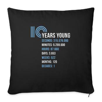 10th birthday boy birthday present ten - Sofa pillowcase 17,3'' x 17,3'' (45 x 45 cm) - black - Front