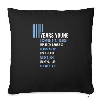 11 garçons d'anniversaire cadeau d'anniversaire Elf - Housse de coussin décorative 45 x 45 cm - noir - Devant