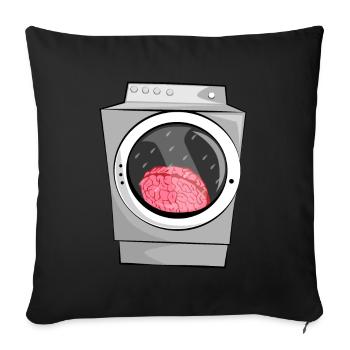 Lavage de cerveau dans la machine à laver - Housse de coussin décorative 45 x 45 cm - noir - Devant