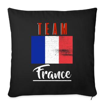 Équipe France Gift Paris Europe Sport - Housse de coussin décorative 45 x 45 cm - noir - Devant