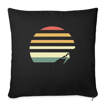 Climbing Bouldering Free Climbing Gift - Sofa pillowcase 17,3'' x 17,3'' (45 x 45 cm) - black - Front