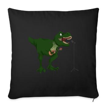 T-Rex Guitar Trex Dino Guitarist Gift - Sofa pillowcase 17,3'' x 17,3'' (45 x 45 cm) - black - Front