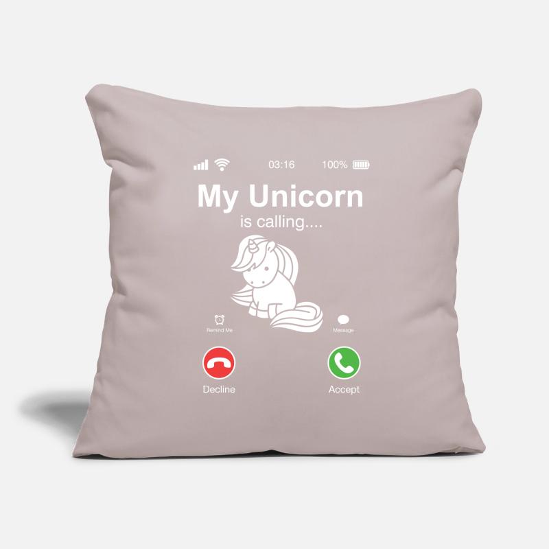 Unicorn is calling on gift animals rainbow Sofa pillowcase 17,3'' x 17,3'' (45 x 45 cm)