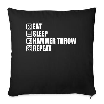 Eat Sleep Hammer Throw Gift Sport Hammer - Sofa pillowcase 17,3'' x 17,3'' (45 x 45 cm) - black - Front