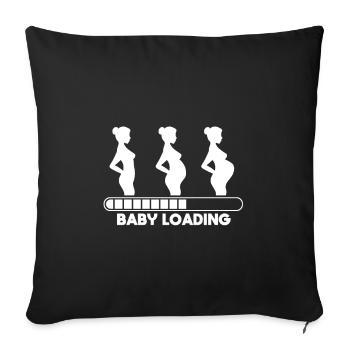 Pregnant woman loading families - Sofa pillowcase 17,3'' x 17,3'' (45 x 45 cm) - black - Front