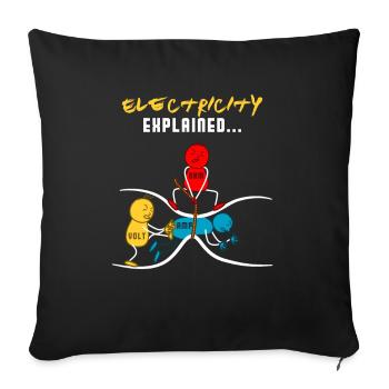 Ohm Volt Ampere Geschenk Elektriker Strom lustig - Sofakissenbezug 45 x 45 cm - Schwarz - Vorne