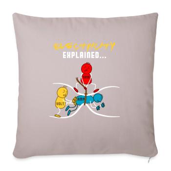 Ohm Volt Ampere Gift Électricien Electricité Drôle - Housse de coussin décorative 45 x 45 cm - taupe clair - Devant