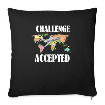 Globetrotter vacation t-shirt travel fly vacation - Sofa pillowcase 17,3'' x 17,3'' (45 x 45 cm) - black - Front