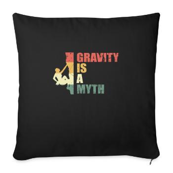 Cadeau d'escalade escalade mousqueton - Housse de coussin décorative 45 x 45 cm - noir - Devant