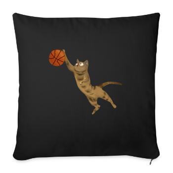 Catsmaid Streetball Cadeau De Chat De Basket-ball - Housse de coussin décorative 45 x 45 cm - noir - Devant