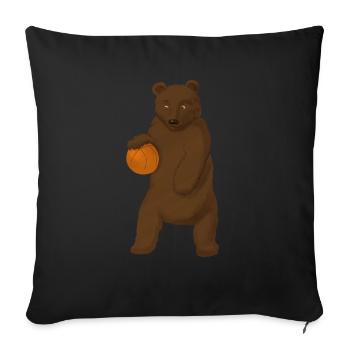 Basketball Brown Grizzly Bear Streetball Gift - Sofa pillowcase 17,3'' x 17,3'' (45 x 45 cm) - black - Front