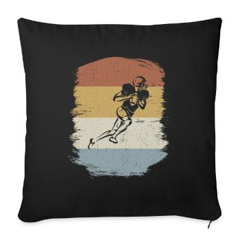 American Football Retro Vintage Rugby Gift - Sofa pillowcase 17,3'' x 17,3'' (45 x 45 cm) - black - Front