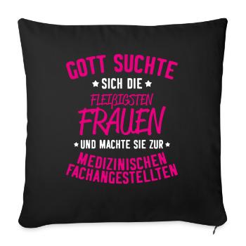 Cadeau MFA assistant médical - Housse de coussin décorative 45 x 45 cm - noir - Devant