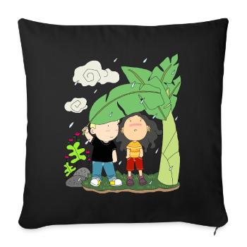 Couple protect rain couple gift shirt - Sofa pillowcase 17,3'' x 17,3'' (45 x 45 cm) - black - Front
