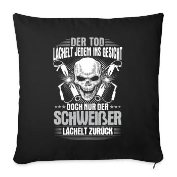 Welder Smile Gift Gift Idea Welding - Sofa pillowcase 17,3'' x 17,3'' (45 x 45 cm) - black - Front
