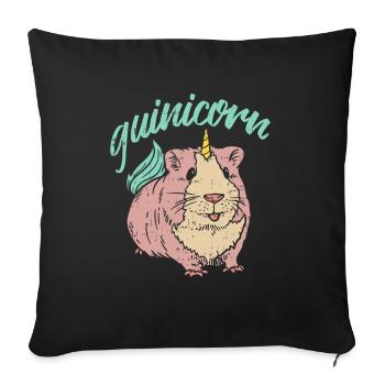 Guineacorn Guinea Pig Unicorn Gift - Sofa pillowcase 17,3'' x 17,3'' (45 x 45 cm) - black - Front