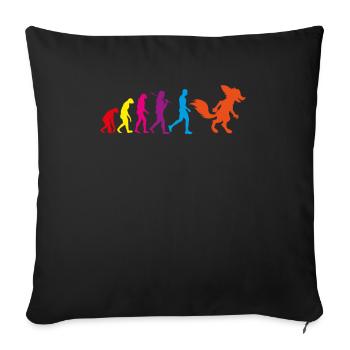 Fourrure Evolution Cosplay furry Fandom cadeau Renard - Housse de coussin décorative 45 x 45 cm - noir - Devant