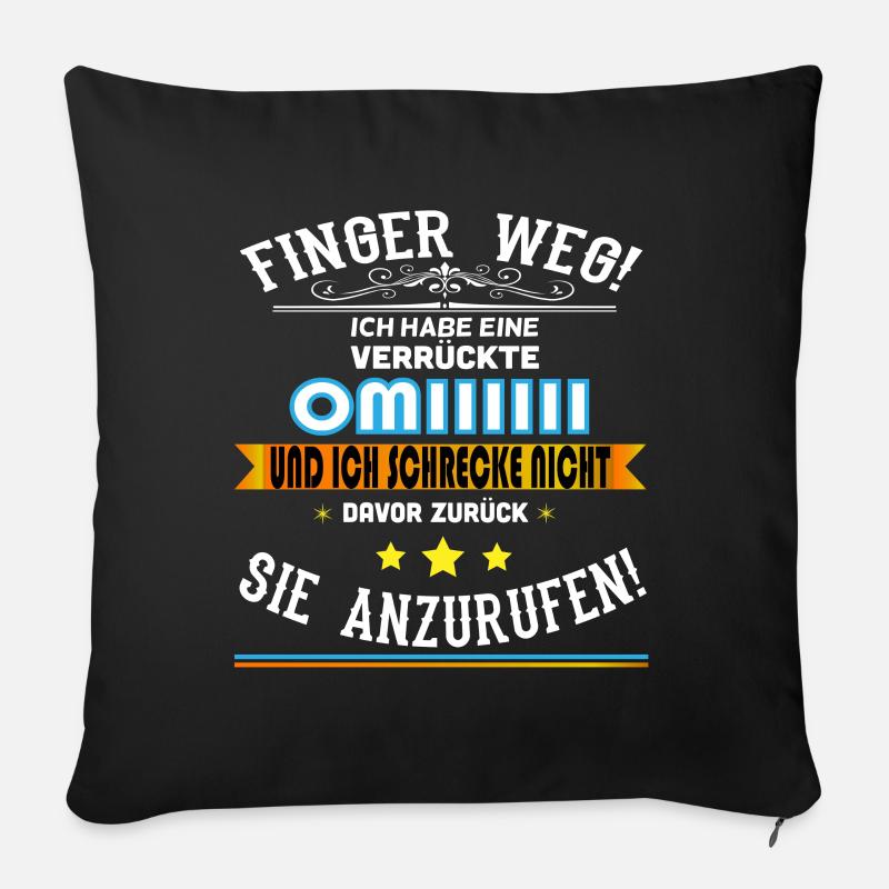 Oma Omi Enkel Kinder Lustiger Spruch Geschenkidee - Sofakissenbezug 45 x 45 cm - Schwarz