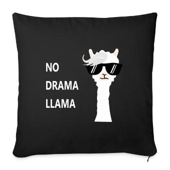 Funny Llama - Sofa pillowcase 17,3'' x 17,3'' (45 x 45 cm) - black - Front