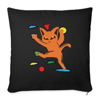 Katze Bouldern Klettern Bergsteigen Geschenk - Sofakissenbezug 45 x 45 cm - Schwarz - Vorne