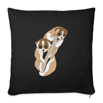 Loris lent - Housse de coussin décorative 45 x 45 cm - noir - Devant