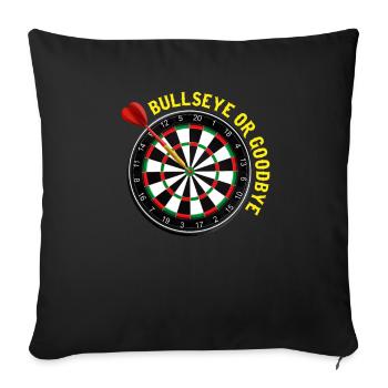 Bullseye Dart Darten Darts Dartscheibe Verein - Sofakissenbezug 45 x 45 cm - Schwarz - Vorne