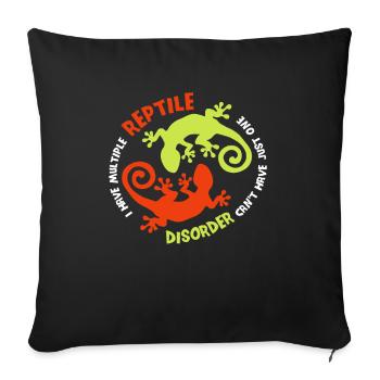 Ich liebe Reptilien Geschenk Bartagame Echsen - Sofakissenbezug 45 x 45 cm - Schwarz - Vorne