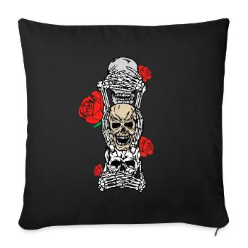 skulls - Sofakissenbezug 45 x 45 cm - Schwarz - Vorne