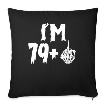 Je suis 80 ans fête d'anniversaire années 80 - Housse de coussin décorative 45 x 45 cm - noir - Devant