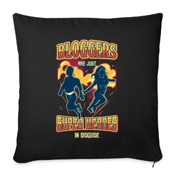 Superhero Blogger T-Shirt Internet Style Travel - Sofa pillowcase 17,3'' x 17,3'' (45 x 45 cm) - black - Front