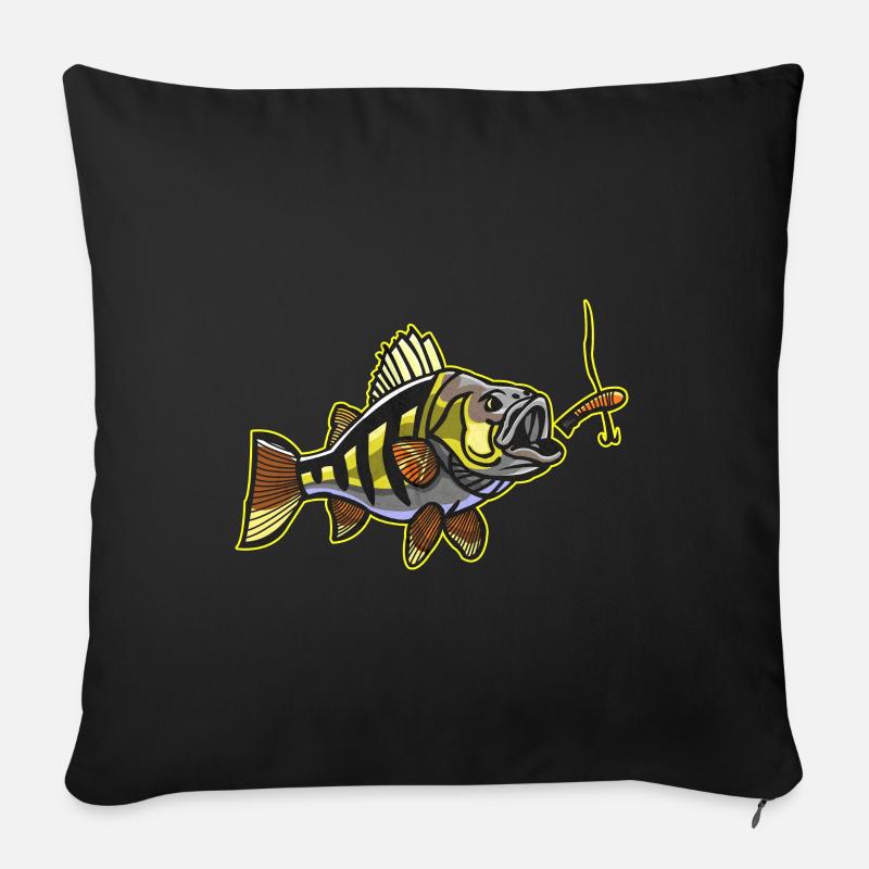 Barsch & Egli Fischen - Sofakissenbezug 45 x 45 cm - Schwarz