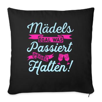 Niveau détenir cadeau filles JGA fête boire - Housse de coussin décorative 45 x 45 cm - noir - Devant
