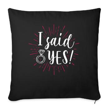 Je dis oui demande de mariage JGA - Housse de coussin décorative 45 x 45 cm - noir - Devant
