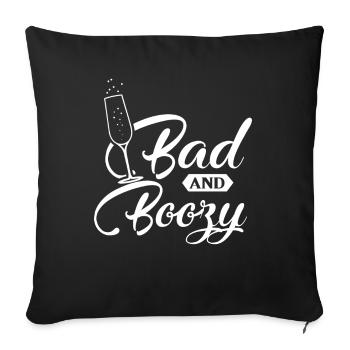 Fête de cadeau mauvaise et ivre JGA drink - Housse de coussin décorative 45 x 45 cm - noir - Devant