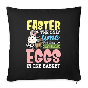 Easter Easter Easter Nest Easter Egg Hunt - Sofa pillowcase 17,3'' x 17,3'' (45 x 45 cm) - black - Front