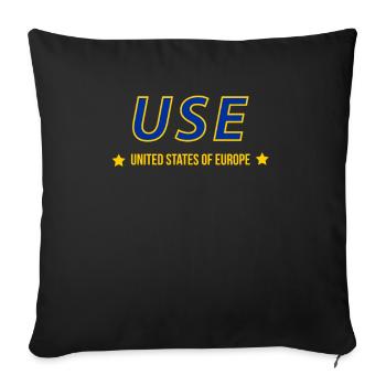 USE United States of Europe USE EU EUdSSR - Sofa pillowcase 17,3'' x 17,3'' (45 x 45 cm) - black - Front