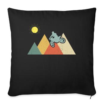 Motocross Bike Motorcycle Retro Vintage Gift - Sofa pillowcase 17,3'' x 17,3'' (45 x 45 cm) - black - Front