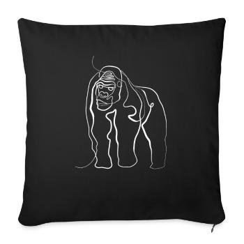 Gorilla animal motif - one line drawing - Sofa pillowcase 17,3'' x 17,3'' (45 x 45 cm) - black - Front