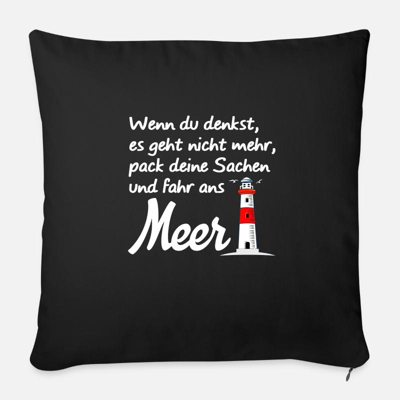 Meer Urlaub Ostsee Nordsee Leuchtturm - Sofakissenbezug 45 x 45 cm - Schwarz