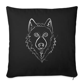 Wolf Shepherd - one line drawing - Sofa pillowcase 17,3'' x 17,3'' (45 x 45 cm) - black - Front