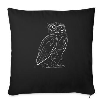 Owl animal motif - one line drawing - Sofa pillowcase 17,3'' x 17,3'' (45 x 45 cm) - black - Front