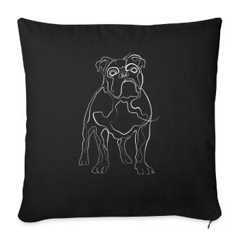 Bulldog animal motif - one line drawing - Sofa pillowcase 17,3'' x 17,3'' (45 x 45 cm) - black - Front