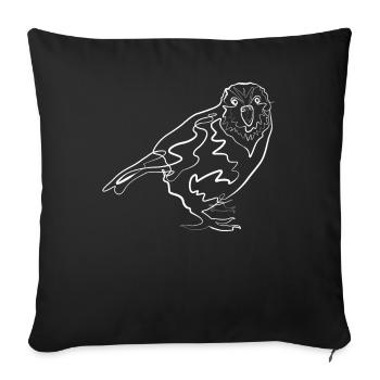 Kakapo animal motif - one line drawing - Sofa pillowcase 17,3'' x 17,3'' (45 x 45 cm) - black - Front