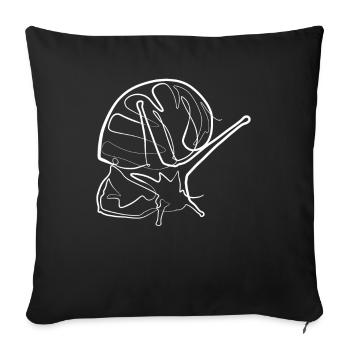 Snail animal motif - one line drawing - Sofa pillowcase 17,3'' x 17,3'' (45 x 45 cm) - black - Front